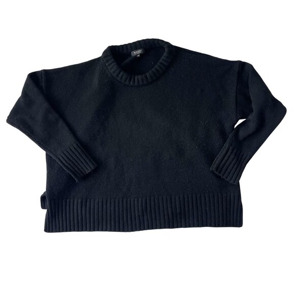 Aritzia Babaton Black Wool Cashmere Crewneck Boxy Fit Pullover Sweater Size XXS - Picture 1 of 5